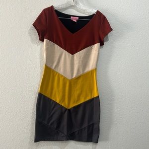 She’s Cool Women’s Colorblock V-Neck Short Sleeve SZ Medium